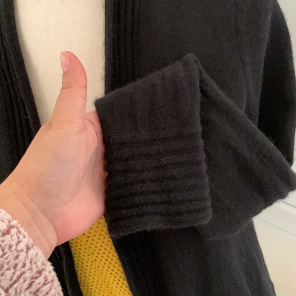 Cashmere charter club luxury open front black cardigan size P/M - Picture 4 of 6